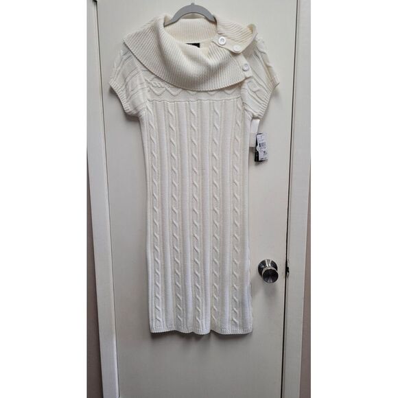 Nwt AGB Dress‎ Crochet White Sweater Dress - Picture 1 of 8
